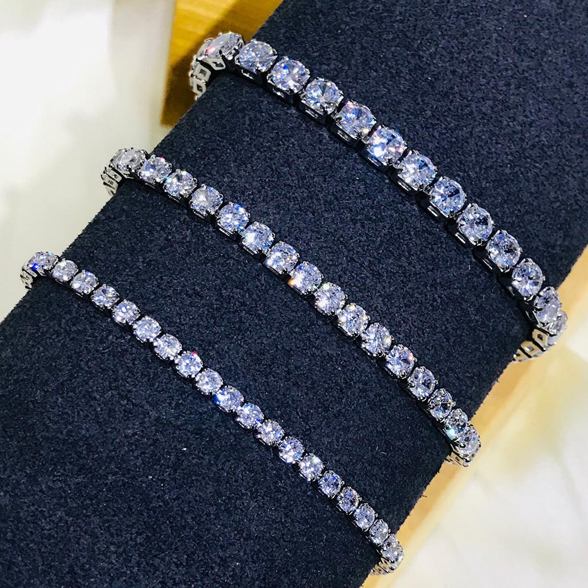 EXQUISITE Charming AAA+ Cubic Zirconia Simulated Diamonds Gold Colour Tennis Bracelets - The Jewellery Supermarket