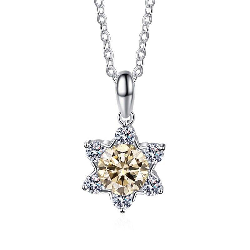 1 Carat VVS D Color High Quality Moissanite Diamonds Snowflake Star of David Design Pendant - Fine Jewellery - The Jewellery Supermarket