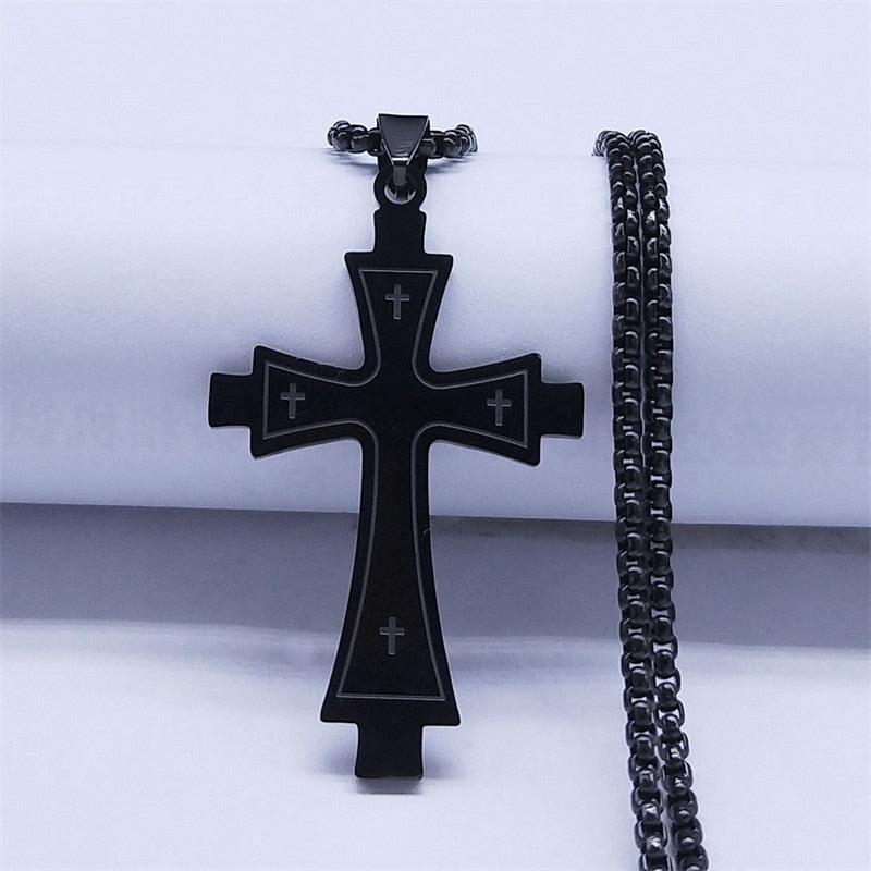 Marvellous Gold Color Chain Christian Cross Stainless Steel Necklace - Religious Jewellery - The Jewellery Supermarket