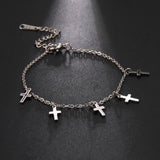 Boho Stainless Steel Christian Cross Charm Bracelets for Women - Religious Jewellery  - The Jewellery Supermarket