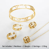 BEST SELLER New Design Hollow Roman Numerals Stainless Steel Jewellery Set for Women  - Fashion Jewellery - The Jewellery Supermarket