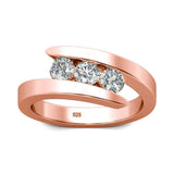 Amazing 3 Stones High Quality Moissanite Diamonds Ring - Luxury Engagement Rings - Fine Jewellery - The Jewellery Supermarket