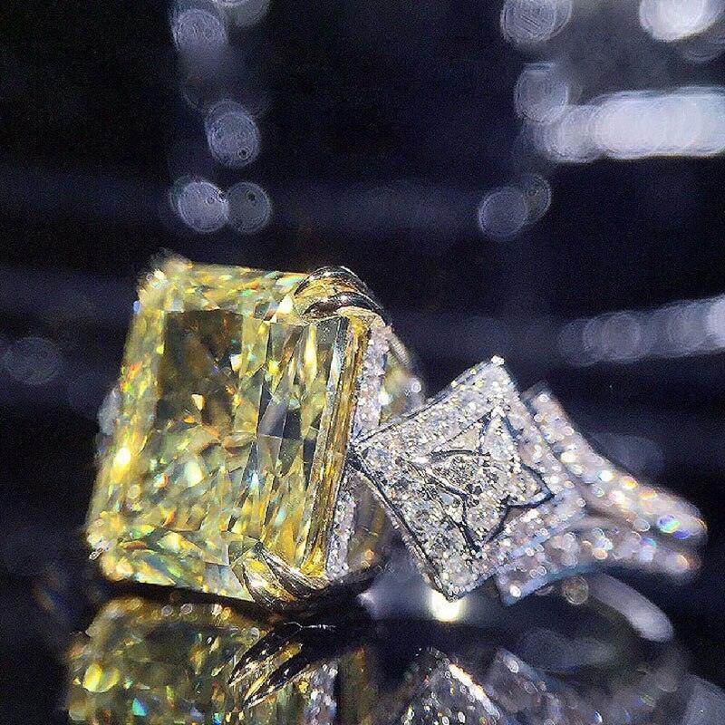 New Arrival Luxury Yellow Color Rectangle Cut AAA+ Quality CZ Diamonds Fashion Ring - The Jewellery Supermarket