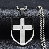 Bible Verse Projection Cross Necklace Stainless Steel Spanish Lord's Prayer Religious Chain Necklaces