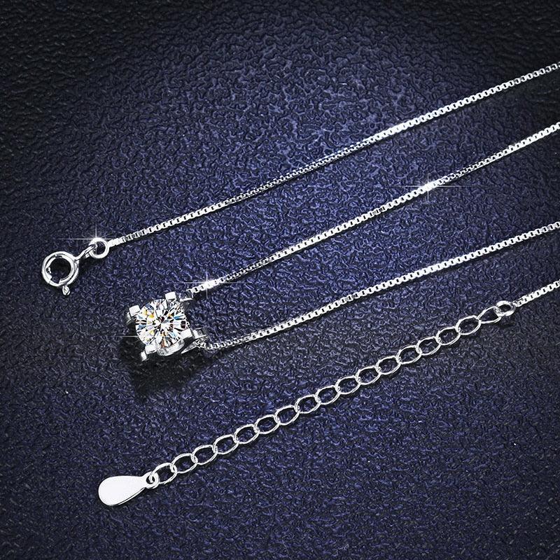 Super Real 1ct/2ct D Colour VVS Round Cut Multi Colour High Quality Moissanite Diamonds Necklaces Fine Jewellery - The Jewellery Supermarket