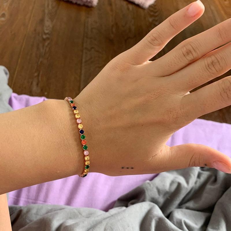 NEW Luxury Cute Multicolor Cubic Zirconia Crystals Charming Hand Made Tennis Bracelets For Women - The Jewellery Supermarket
