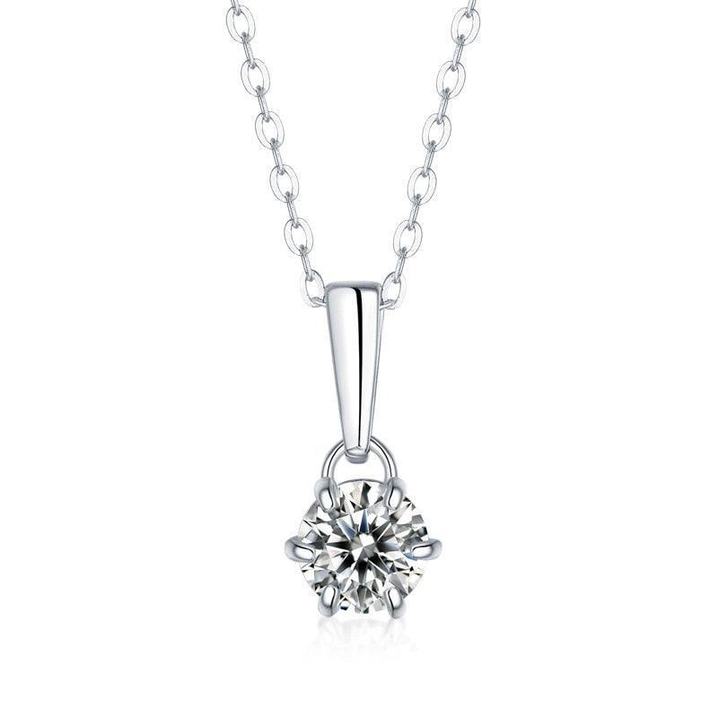 Sensational Classic Round Cut VVS 0.5/1/2 Carat High Quality Moissanite Diamonds Necklace- Fine Jewellery - The Jewellery Supermarket