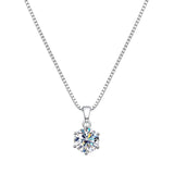 Super 1 or 2 Carat 6 Prong Real High Quality Moissanite Diamonds Necklace For Women - Luxury Fine Jewellery - The Jewellery Supermarket