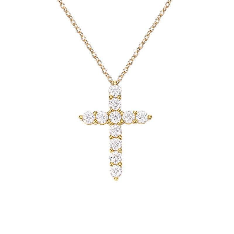 Marvelous 2.5, 3, 4mm Real High Quality Moissanite Diamonds Jesus Cross Pendant Necklace - Fine Jewellery - The Jewellery Supermarket