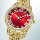 NEW Elegant Stylish Iced Out Simulated Diamond Top Brand Date Waterproof Quartz Fashion Watch - The Jewellery Supermarket