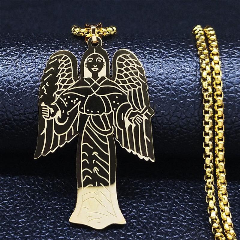 Christian Cross Bible Verse Prayer Necklace - Stainless Steel Portuguese Religious Necklaces - The Jewellery Supermarket