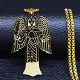 Christian Cross Bible Verse Prayer Necklace - Stainless Steel Portuguese Religious Necklaces - The Jewellery Supermarket