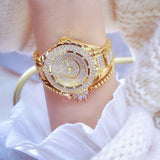 Fashion Bling Simulated Diamonds Gold Rose Gold Silver Original Elegant Ladies Watch With Bracelet Set - Ideal Gift - The Jewellery Supermarket