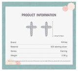 Popular Cross Dazzling Silver AAA+ Zircon Stud Fashion Classic Earrings - Fine Christian Jewellery - The Jewellery Supermarket
