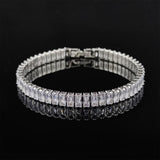GREAT GIFTS - Luxury AAA+ Cubic Zirconia Diamonds Princess Cut Tennis Bracelet - The Jewellery Supermarket