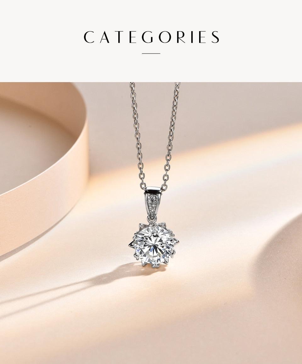 1 Carat Round Brilliant Cut D Color High Quality Moissanite Diamonds Necklace - Luxury Gemstone Necklace - The Jewellery Supermarket