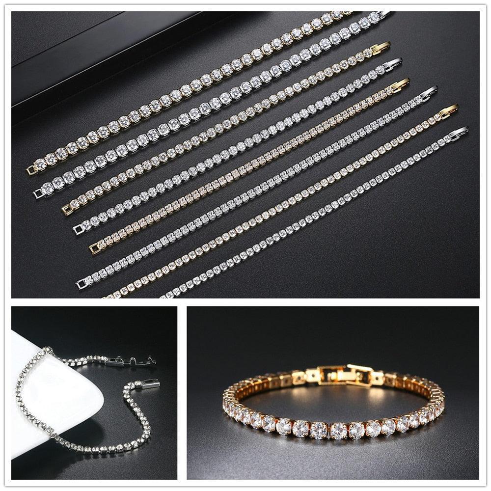 POPULAR - Trendy AAA+ Cubic Zirconia Silver Color Women's Tennis Bracelet - Hand Made jewellery - The Jewellery Supermarket