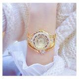 Fashion Bling Simulated Diamonds Gold Rose Gold Silver Original Elegant Ladies Watch With Bracelet Set - Ideal Gift - The Jewellery Supermarket