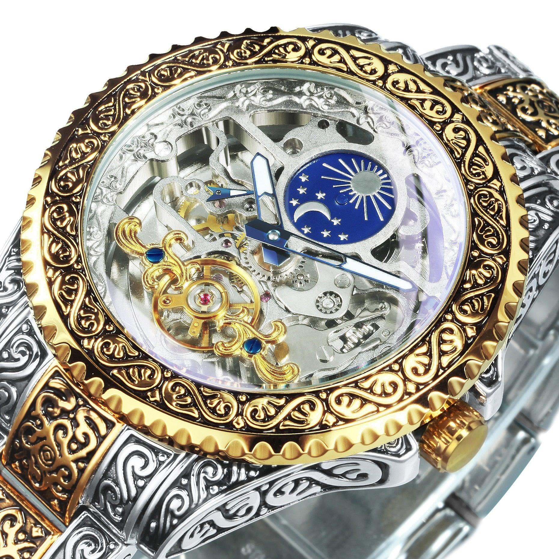 NEW - Luxury Men Mechanical Forsaking Automatic Tourbillon Skeleton Watch - The Jewellery Supermarket