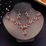 New Luxury Fashion Flower Choker Necklace Earrings Necklace Sets - Rhinestone Jewellery Sets for Women - The Jewellery Supermarket