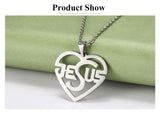 Charming Christian Jesus Heart Stainless Steel Pendant Necklace for Women - Religious Jewellery - The Jewellery Supermarket