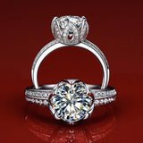 Marvellous Luxury AAA+ Cubic Zirconia Lotus Engagement Ring - The Jewellery Supermarket