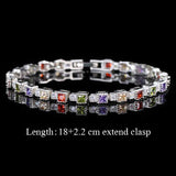 TERRIFIC Multicolor Paved Connected Round AAA+ Cubic Zirconia Simulated Diamonds Rose Gold Colour Tennis Bracelets - The Jewellery Supermarket