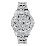 NEW Elegant Stylish Iced Out Simulated Diamond Top Brand Date Waterproof Quartz Fashion Watch - The Jewellery Supermarket