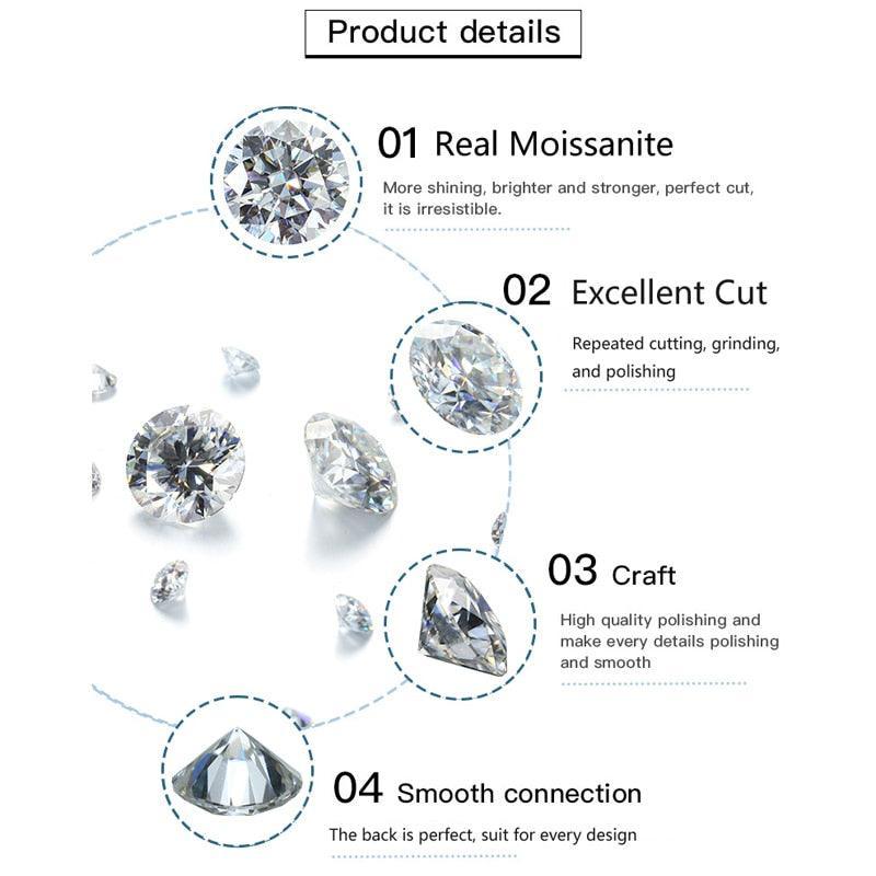Sensational Classic Round Cut VVS 0.5/1/2 Carat High Quality Moissanite Diamonds Necklace- Fine Jewellery - The Jewellery Supermarket