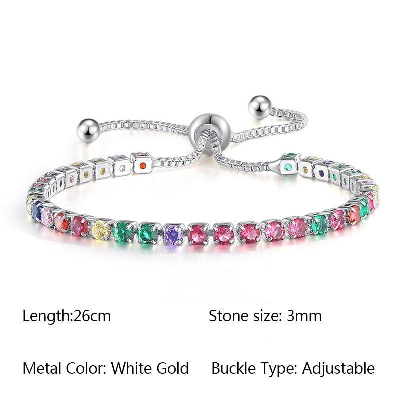 NEW Luxury Cute Multicolor Cubic Zirconia Crystals Charming Hand Made Tennis Bracelets For Women - The Jewellery Supermarket