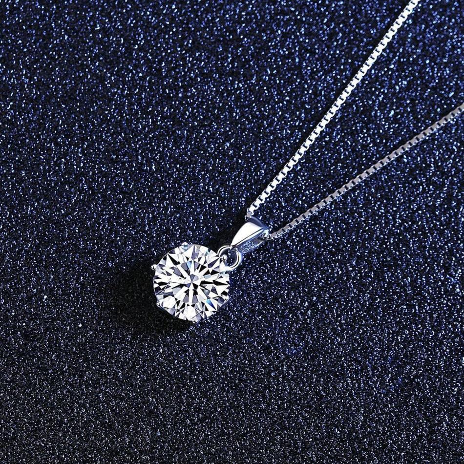 Admirable 1 CT Round cut VVS Real Top Quality Moissanite Diamonds Necklace For Women - Fine Jewellery - The Jewellery Supermarket