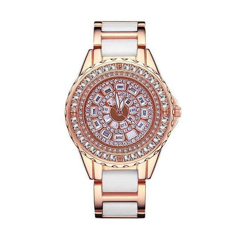 Luxury Women Gold Bracelet Diamond Watch - The Jewellery Supermarket