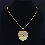Bible Verse Projection Cross Necklace Stainless Steel Spanish Lord's Prayer Religious Chain Necklaces - The Jewellery Supermarket