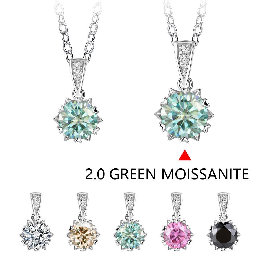 1 Carat Round Brilliant Cut D Color High Quality Moissanite Diamonds Necklace - Luxury Gemstone Necklace - The Jewellery Supermarket