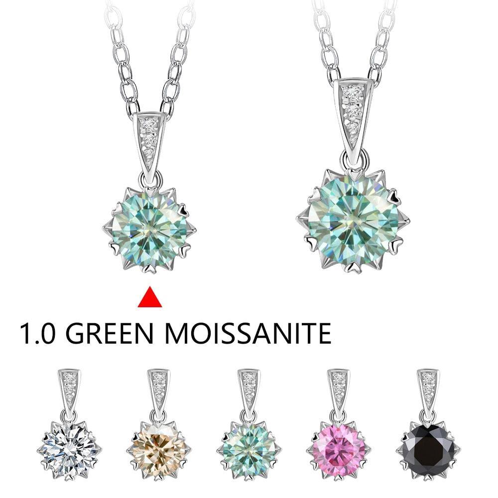 1 Carat Round Brilliant Cut D Color High Quality Moissanite Diamonds Necklace - Luxury Gemstone Necklace - The Jewellery Supermarket
