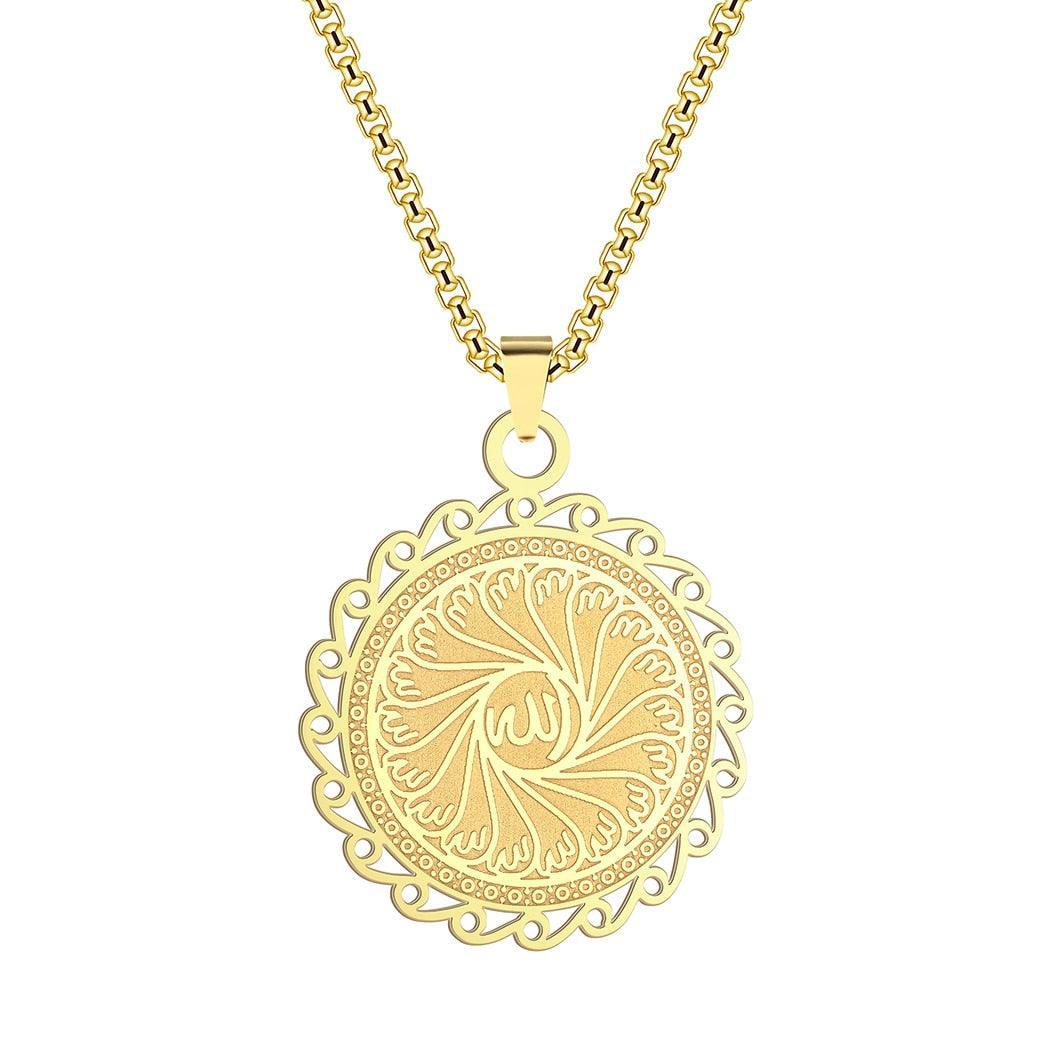 NEW ARRIVAL - Gold Silver Colour Unique Muslim Jewellery Pendant Necklace - Best Gifts - The Jewellery Supermarket