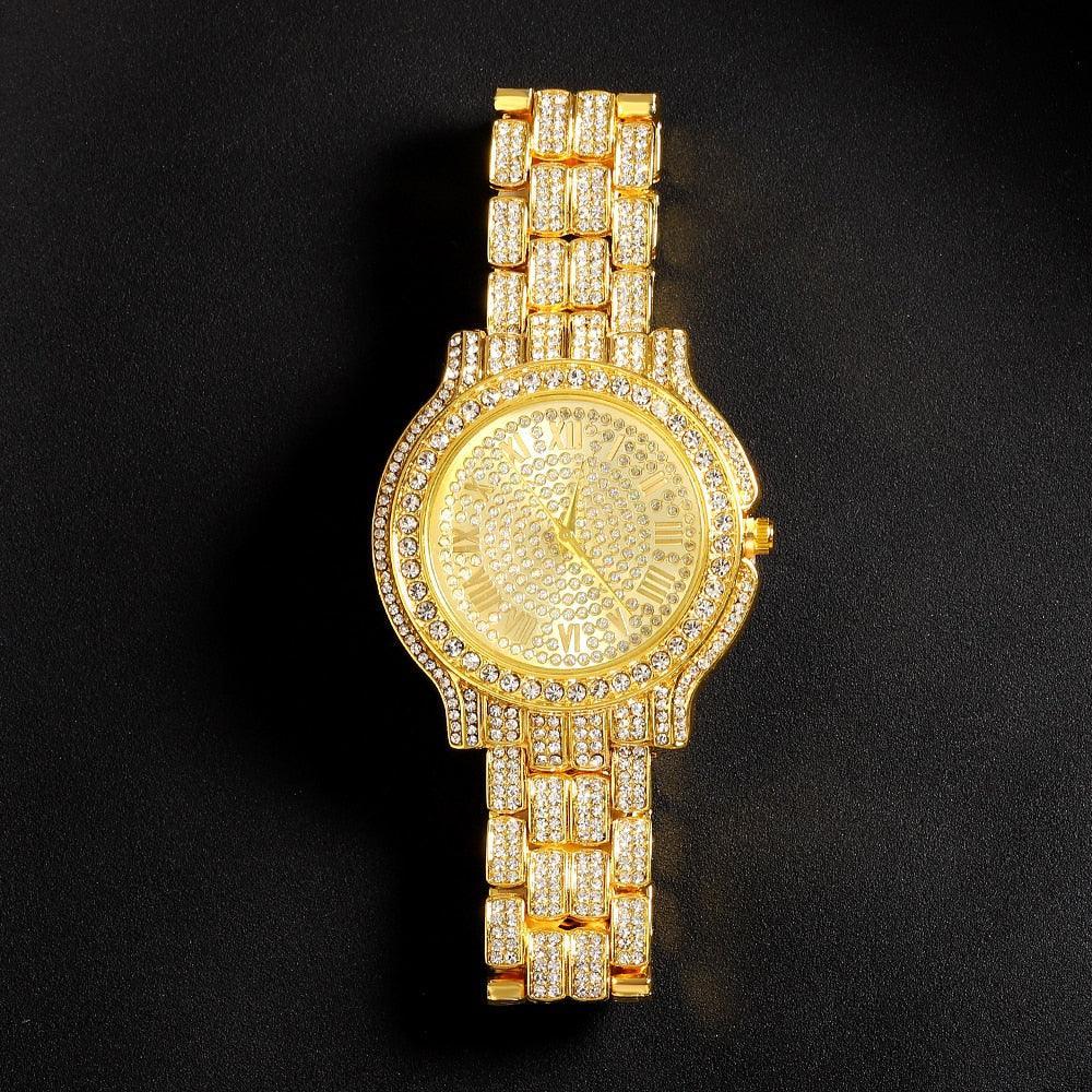 New Hip Hop Iced Out Square Simulated Diamonds Watch - Sparkling Quartz Fashion Classic Watches - The Jewellery Supermarket