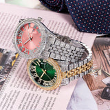 NEW Elegant Stylish Iced Out Simulated Diamond Top Brand Date Waterproof Quartz Fashion Watch - The Jewellery Supermarket