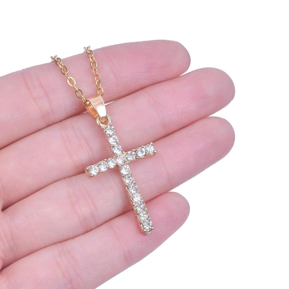 NEW HOT SELLERS - Charming Crystal Rhinestone Christ Crosses Pendant Necklaces For Women - The Jewellery Supermarket