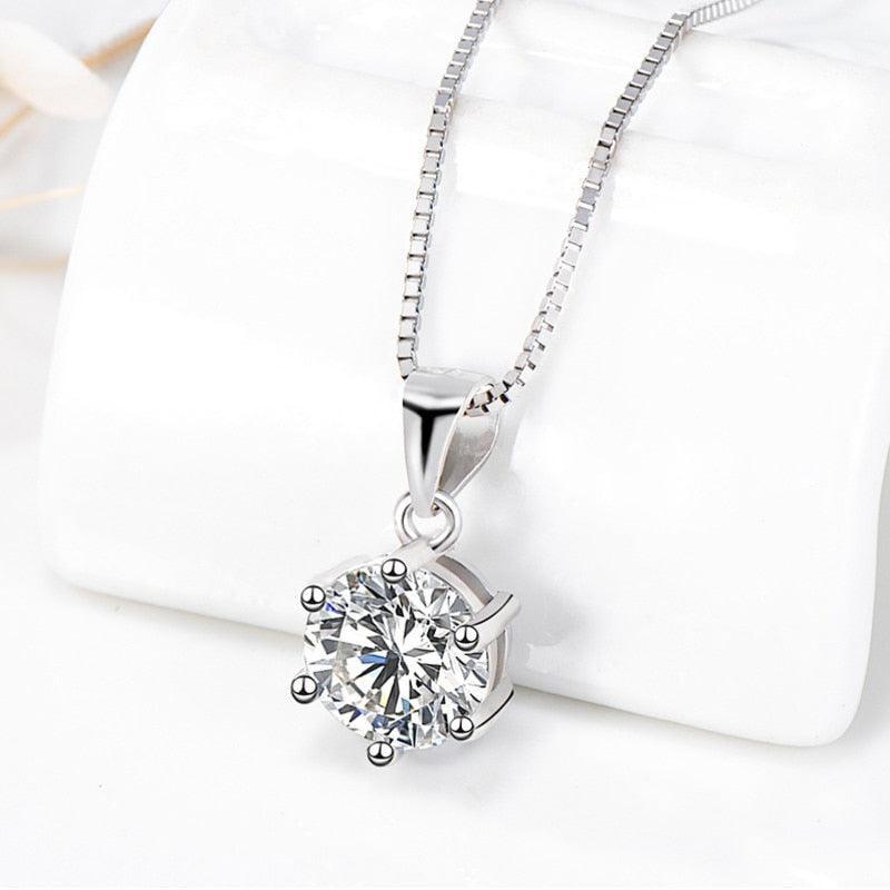 Admirable 1 CT Round cut VVS Real Top Quality Moissanite Diamonds Necklace For Women - Fine Jewellery - The Jewellery Supermarket