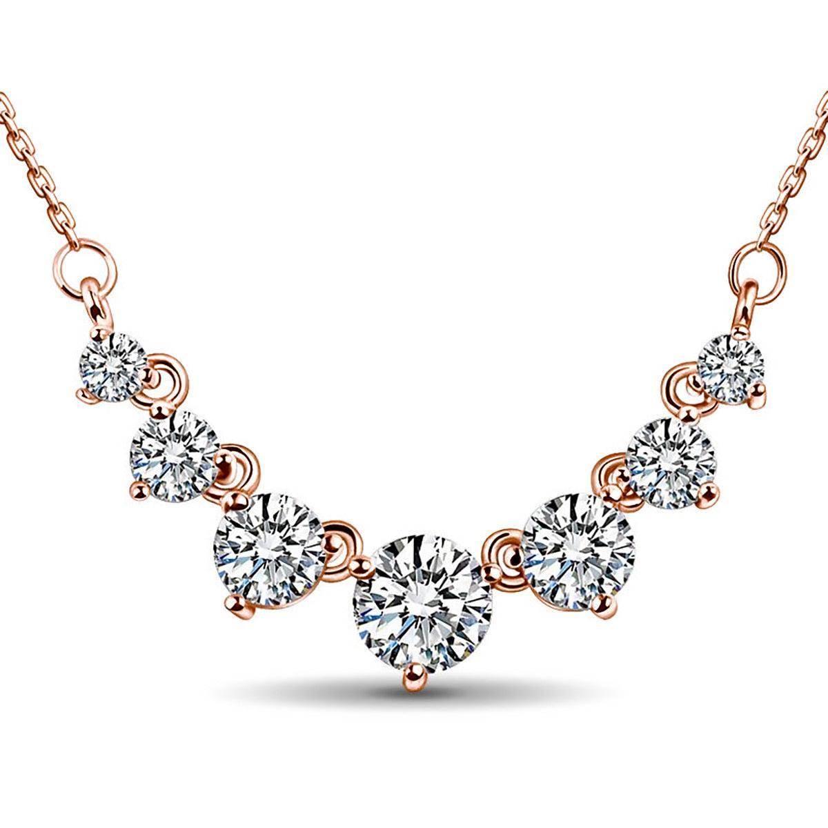 Dazzling 1ct, 0.5ct, 0.3ct,0.1ct High Quality Moissanite Diamonds Necklace For Women - Luxury Jewellery - The Jewellery Supermarket