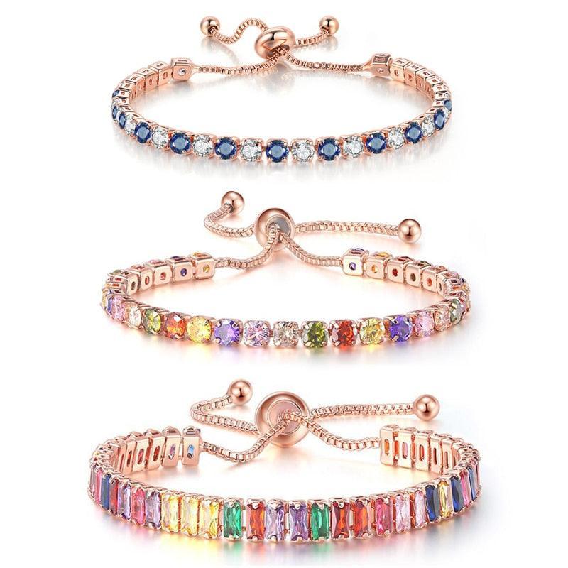 NEW Luxury Cute Multicolor Cubic Zirconia Crystals Charming Hand Made Tennis Bracelets For Women - The Jewellery Supermarket