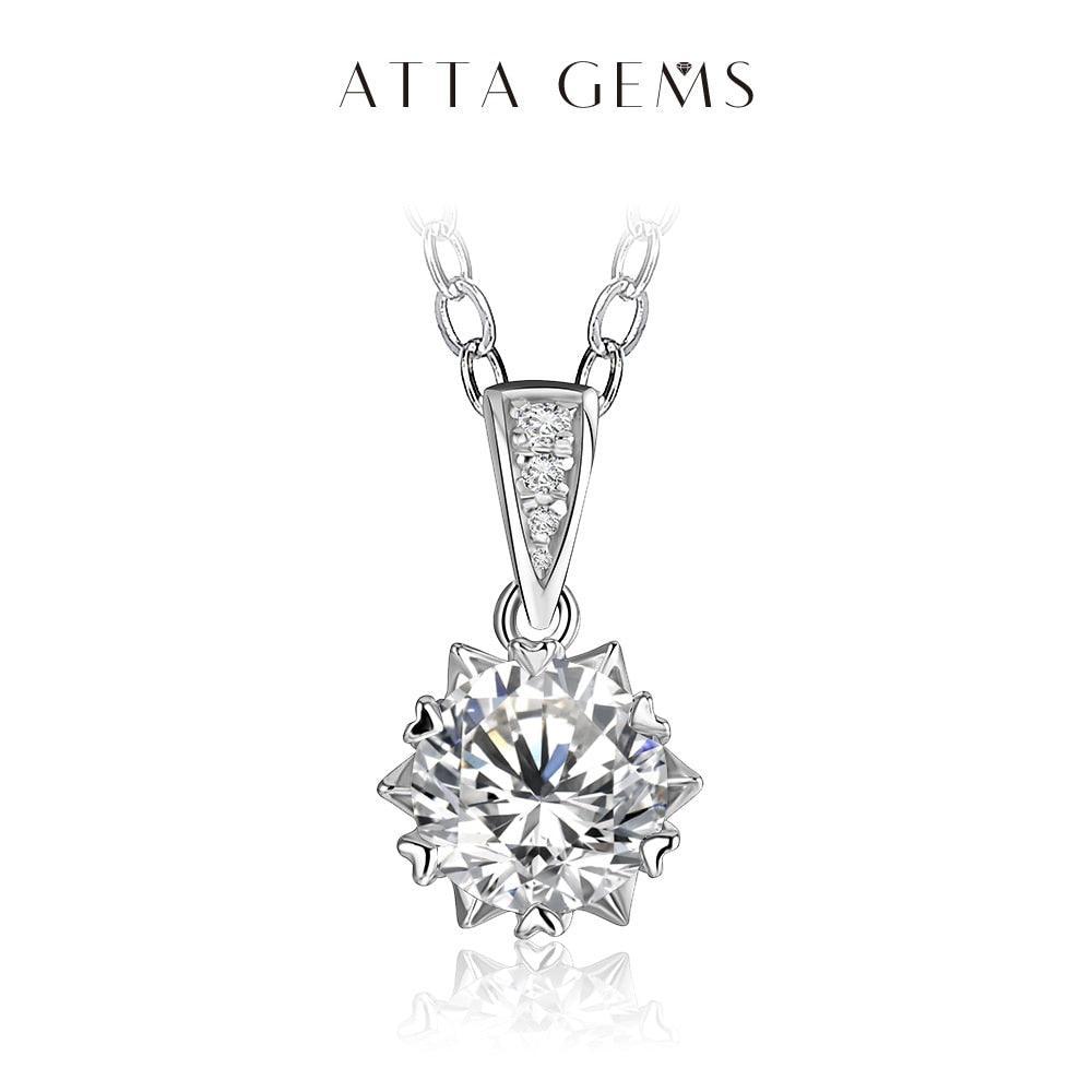 1 Carat Round Brilliant Cut D Color High Quality Moissanite Diamonds Necklace - Luxury Gemstone Necklace - The Jewellery Supermarket