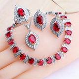 NEW ARRIVAL AAA Zircon Crystals Silver Earrings Charms Bracelets For Women Fashion Wedding Jewellery Sets - The Jewellery Supermarket