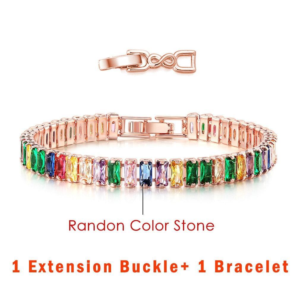 DAZZLING Luxury Zirconia Crystal Gold Color Fashion Jewelry Tennis Bracelet for Women - The Jewellery Supermarket