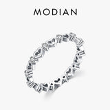 Sterling Silver Heart To Heart AAAA Simulated Diamonds Stackable Ring - Romantic Design Fine Jewellery - The Jewellery Supermarket