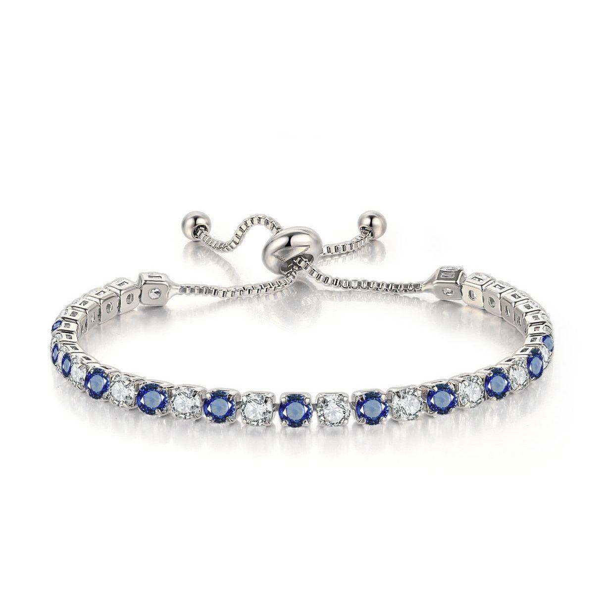 CHARMING Adjustable Colorful Birthstone AAA CZ Crystals MUlticolour Tennis Bracelets for Women - The Jewellery Supermarket