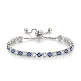 CHARMING Adjustable Colorful Birthstone AAA CZ Crystals MUlticolour Tennis Bracelets for Women - The Jewellery Supermarket