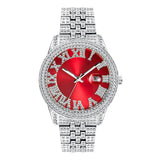 NEW Elegant Stylish Iced Out Simulated Diamond Top Brand Date Waterproof Quartz Fashion Watch - The Jewellery Supermarket