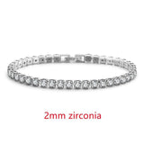 OUTSTANDING Round AAA+ Cubic Zirconia Simulated Diamonds Tennis Bracelets for Women - The Jewellery Supermarket